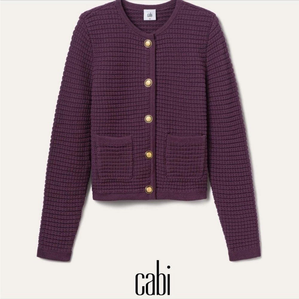 CAbi Sweater Jacket -Rich Plum Cardigan Sweater